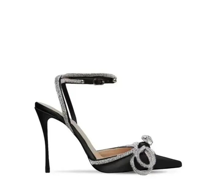 

Glitter Bowties Pumps Sandals Crystal Embellished rhinestone Evening shoes spool Heels women heeledDesigners Dress shoe ankle strap factory footwear