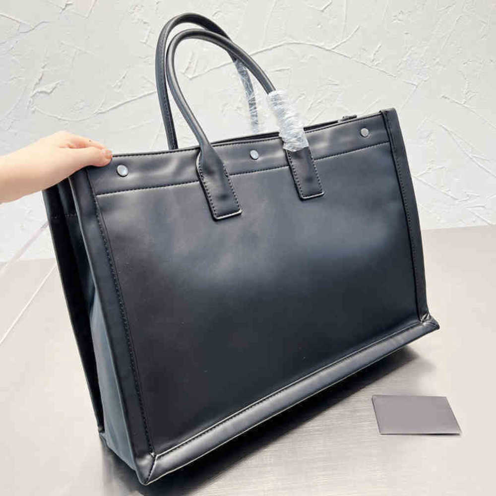 

Designer Handbag Solid Color Women Tote Bag Leather Simple And Generous Shoulder Messenger Shopping Bag 220721, Black
