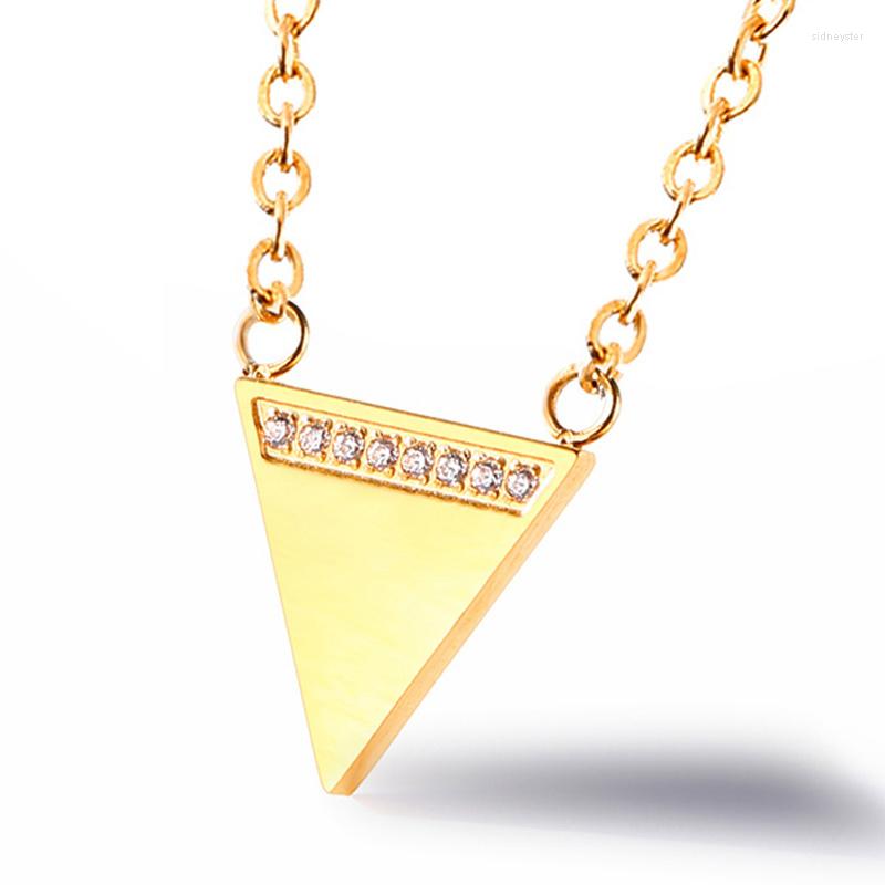 

Chains Bohemia Geometric Choker Pendant Fashion Simple Charm Triangle With Small Crystal Necklace For Women Necklaces Jewelry