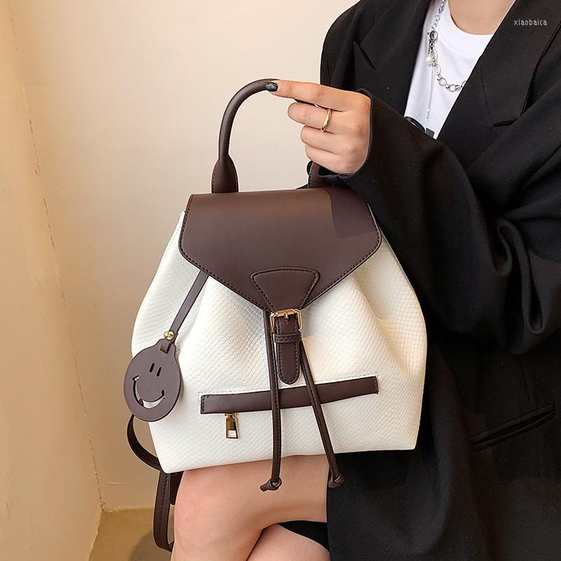 

School Bags Fashion Kawaii Mini Backpack Women Shoulder Bag For Teenage Girls Multi-Function Small Bagpack Ladies Travle Backpacks, Black