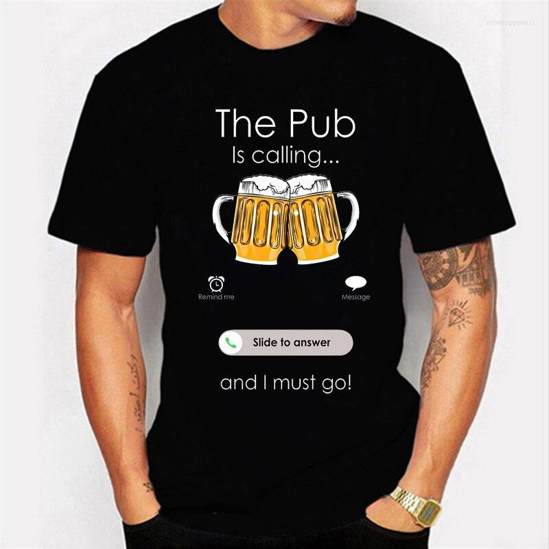 

Men's T Shirts Summer Tshirts Humor Beer Is Calling And I Must Go Phone Screen Shirt Day Funny Custom Tees, Mingyao74065-black