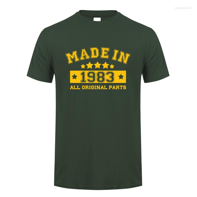 

Men's T Shirts Made In 1983 Shirt Men Cotton Summer Short Sleeve Birthday Gift Tshirt Tops Funny Man T-shirts JL-134, Red