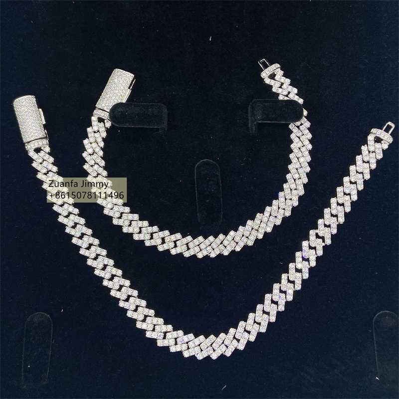 

Pass Diamond Tester 7mm One Row Luxury Style 925 Sterling Silver Iced Out Hip Hop Moissanite Cuban Link
