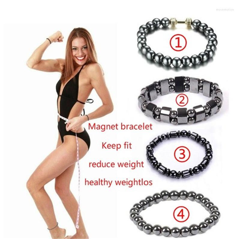 

Charm Bracelets European And American Dumbbell Black Bilite Bracelet Magnet Magnetic Therapy For Both Men Women