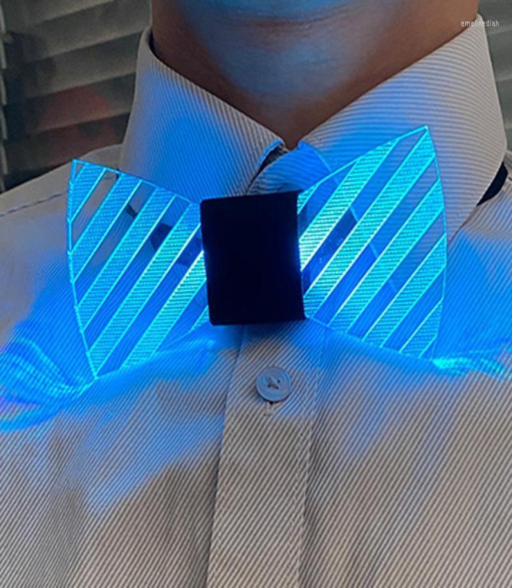

Bow Ties Flashing Tie Light UP LED Rave Costume Necktie Glowing DJ Bar Dance Carnival Party Cool Props Wedding SuppliesBow Emel221845483