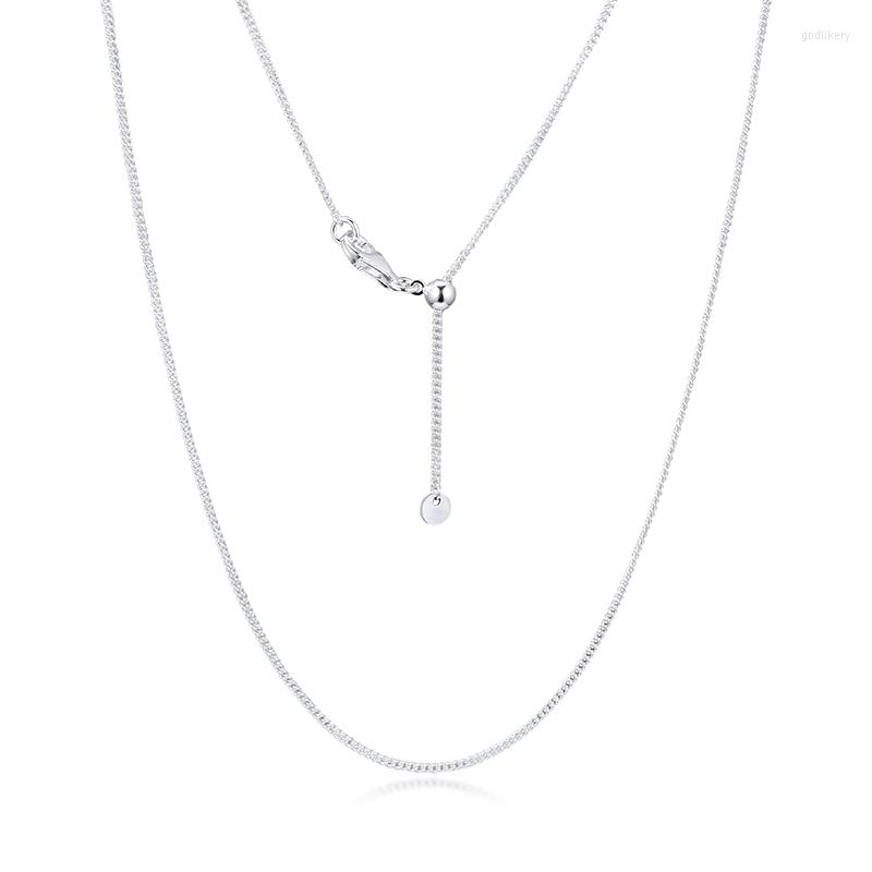 

Chains Original Jewelry 925 Sterling Silver Curb Chain 60CM Necklace For Women Men Gift N108