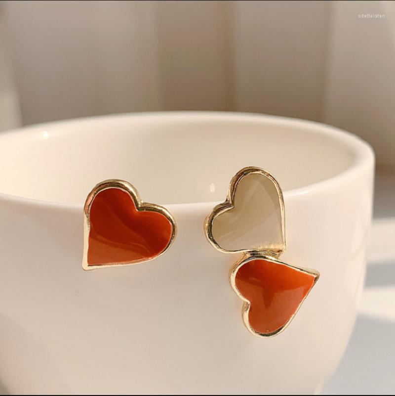 

Stud Earrings Colorful L Minimalism 925 Sterling Silver Heart Shape Alloy Material For Women Fashion Temperament Jewelry Gift