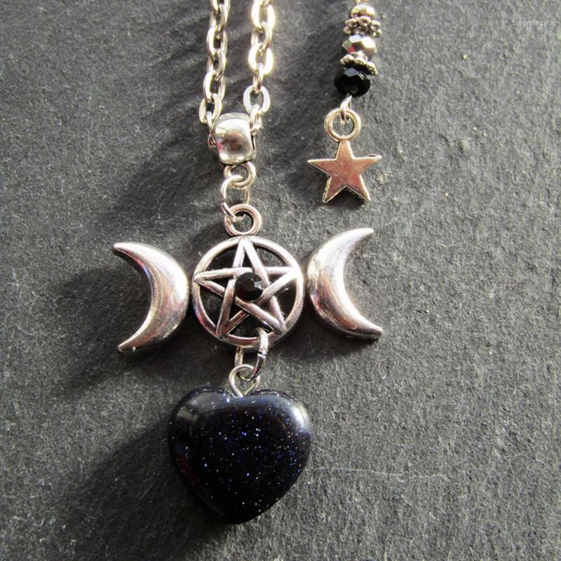 

Pendant Necklaces Gothic Halloween Silver Moon Star Black Love Necklace Wedding Holiday Party Gift For Men And Women Daily Jewelry