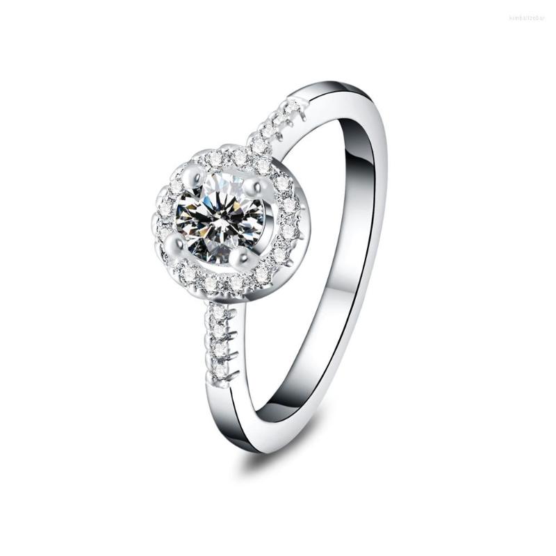 

Wedding Rings 925 Silver Ring Inlaid With Zircon Crystal For Woman Charm Jewelry Engagement Gift