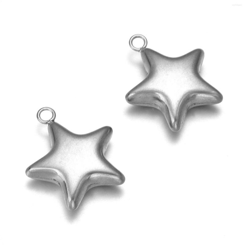 

Charms 6x Mini Star Flower Heart Pendants Stainless Steel For Jewelry Making