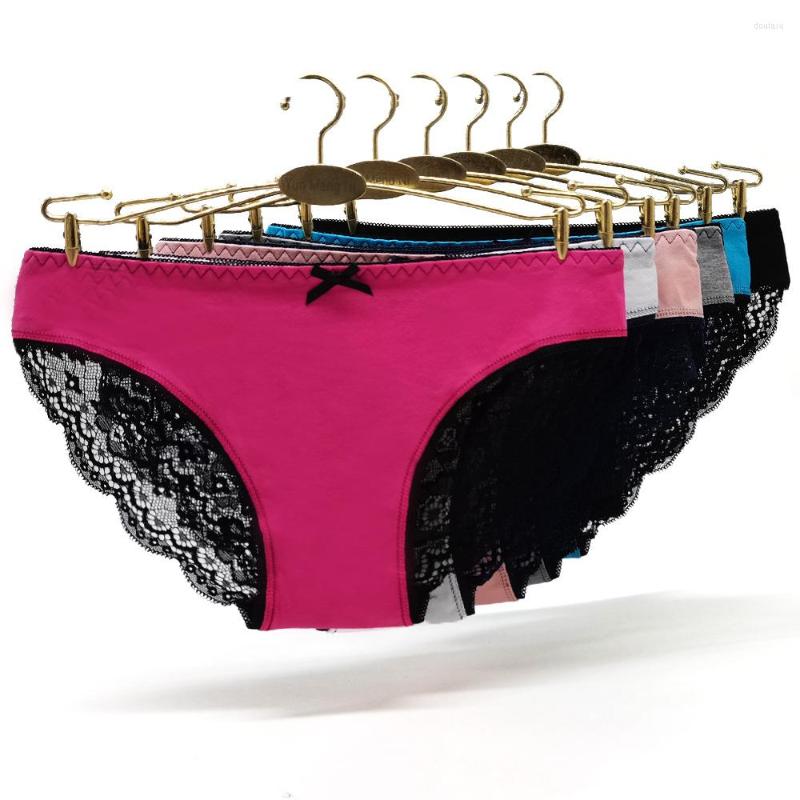 

Women's Panties 12Pcs/Lot Low Waist Solid Color Cotton Women's Sexy Lace Ladies Briefs Hollow Fashion Underpants Female Underwear -XL, Multi