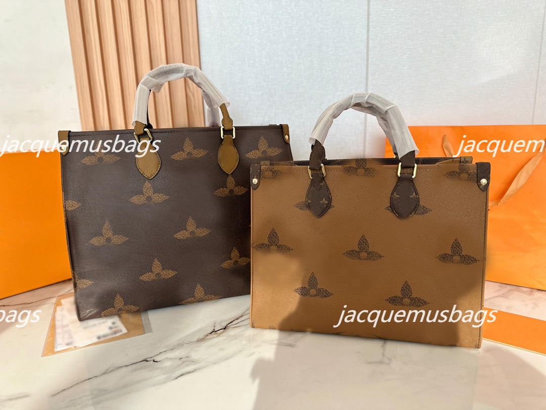 

On The Go Tote Bags Designer Luxury Clutch Crossbody Handbag Totes Shopping Lady Onthego Classical Printing Shoulder Bag Flowers Floral Leather Handlebag, Color 7