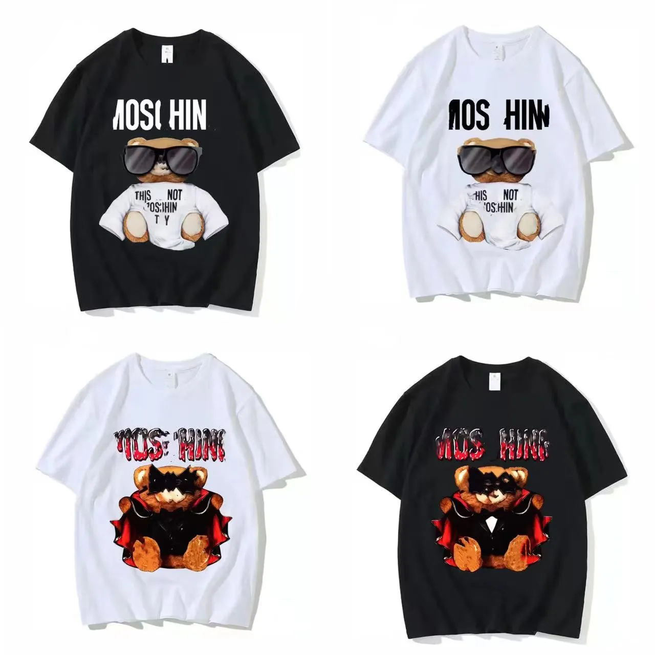 

Designer Men's T-Shirts Man Woman Luxury Brand Tees T Shirt Summer Round Neck Short Sleeves Outdoor Fashion Leisure Pure Cotton Letters Cat Print Lover Clothi MOSCHi