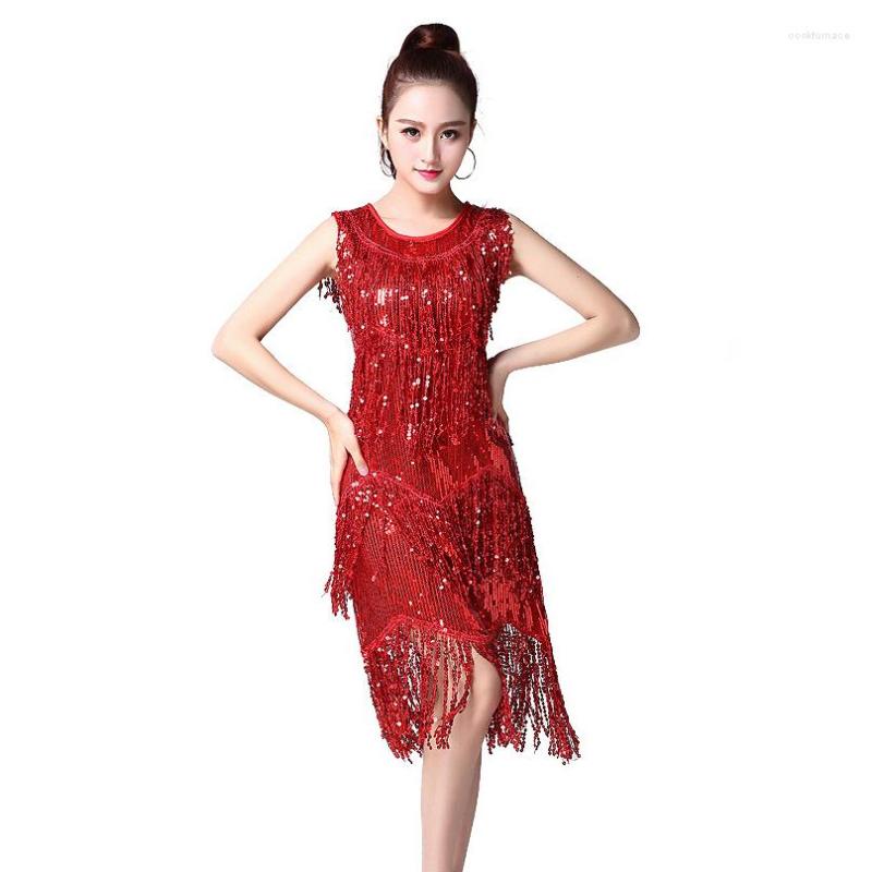 

Stage Wear Performance Women Dancewear Dinner Dress Salsa Costume Party Night Club Ballroom Competition Sequins Latin Dresses For Girls, Royal blue