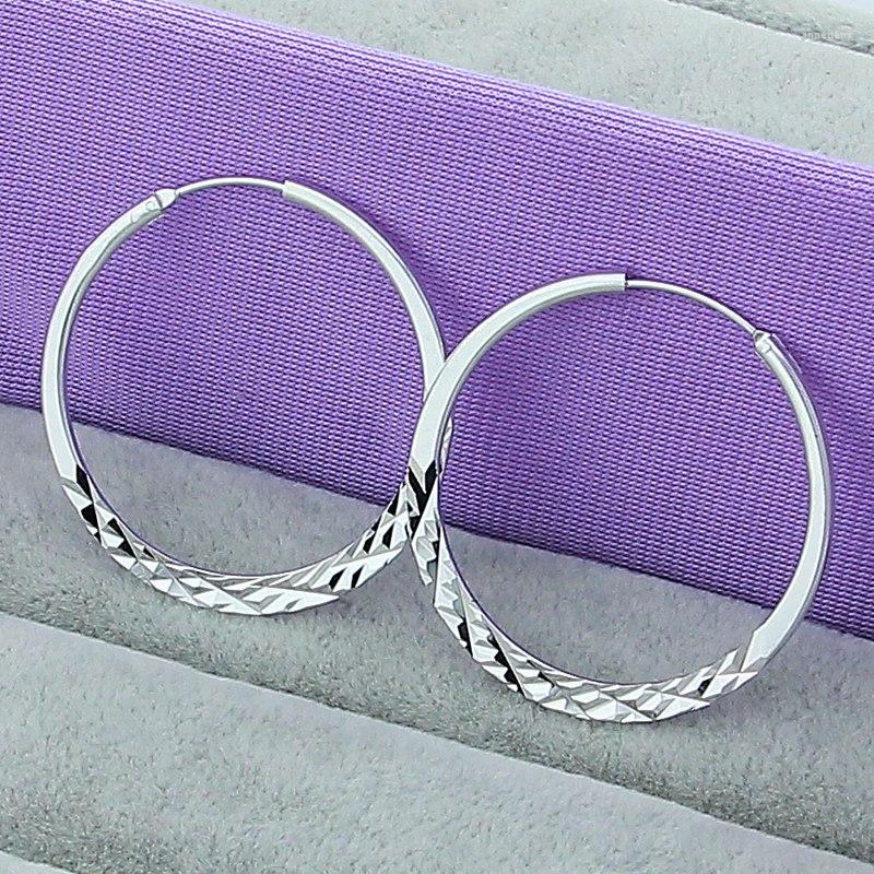 

Hoop Earrings High Quality 925 Sterling Silver Big 5.0cm Circle Fashion Jewelry Wholesale Factory Direct Sales