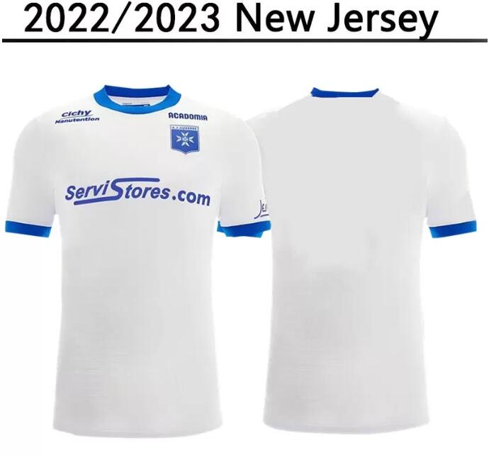 

22 23 aj auxerre soccer jerseys home white 2023 gauthier hein hamza sakhi alexis trouillet gaetan charbonnier mathias autret maillot de foot men football shirts