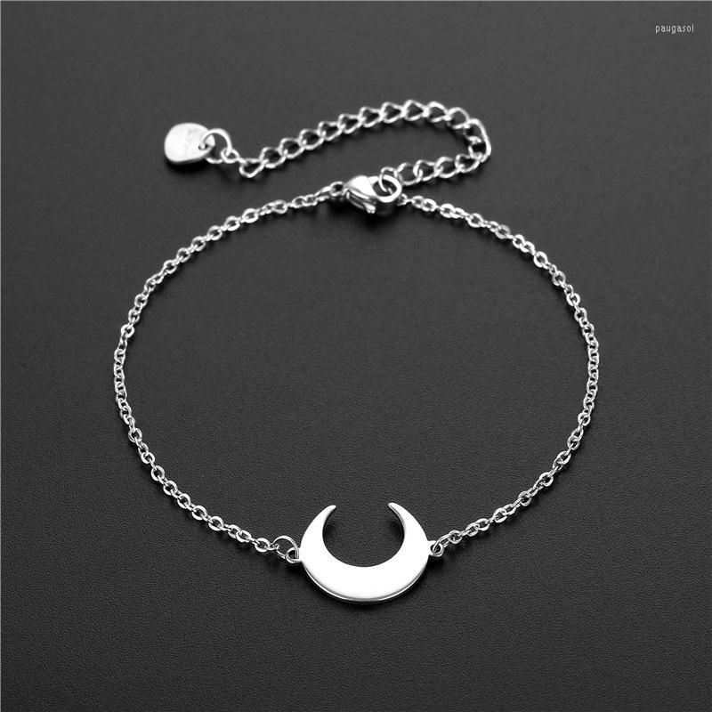 

Charm Bracelets Stainless Steel Classic Moon Kpop Fashion Chain Bracelet For Women Jewelry Wedding Party Friends Gifts