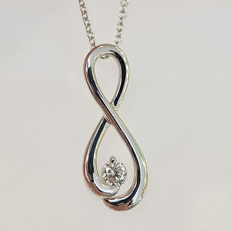 

Pendant Necklaces CAOSHI Stylish Silver Color Necklace Female Simple Design Jewelry With Dazzling Zirconia Fashion Lady Accessories For