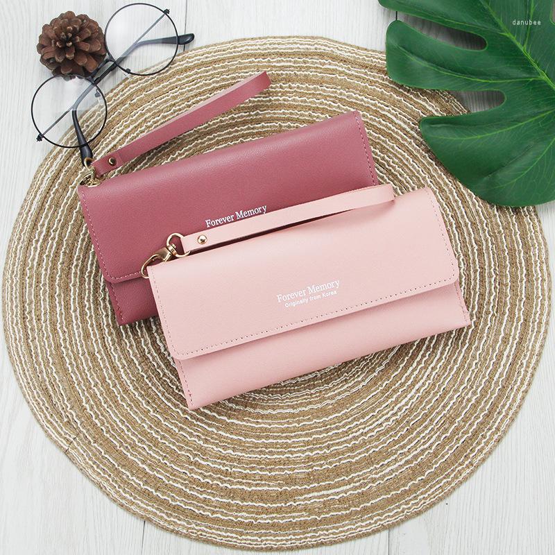 

Wallets Simple Wristband Women Long Clutch Wallet Large Capacity Female Purse Lady Purses Phone Pocket Card Holder Carteras