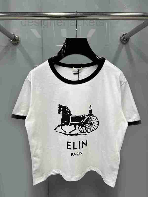 

Women's T-Shirt Designer Fashion Front Embroidery Carriage Short Sleeve Printed Shirt 7ZRC, Silver gray