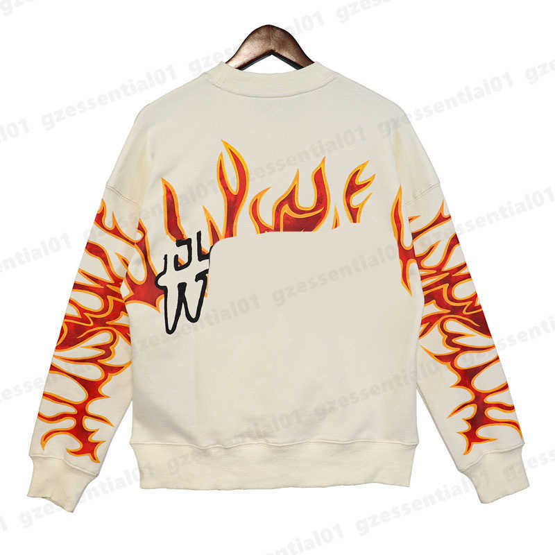 

Designer Mens Sweatshirts Luxury High End Flame Letters Logo Print Cotton Blend Round Neck Long Sleeve Sweatshirt Fashion High Street Unisex Clothes Streetwear