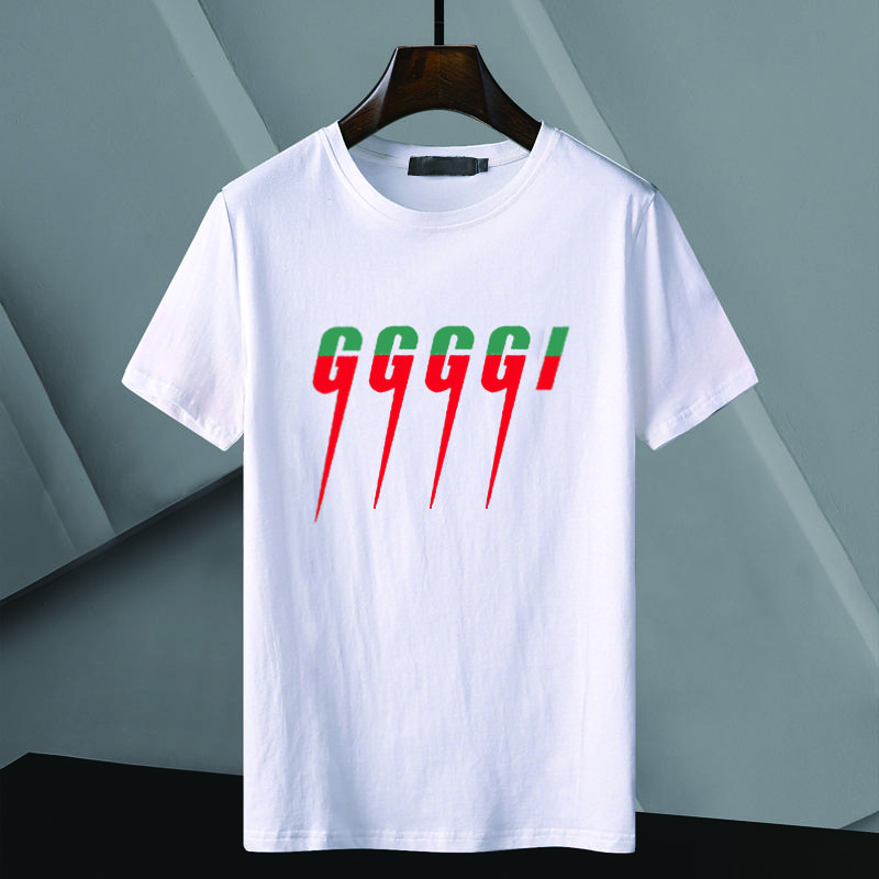 

Designer Men Women T Shirt GU Print Summer Cotton Jersey Fabric Short Sleeve Waves Tee Men Women Lovers Luxury T-shirts Fashion Size M-3XL