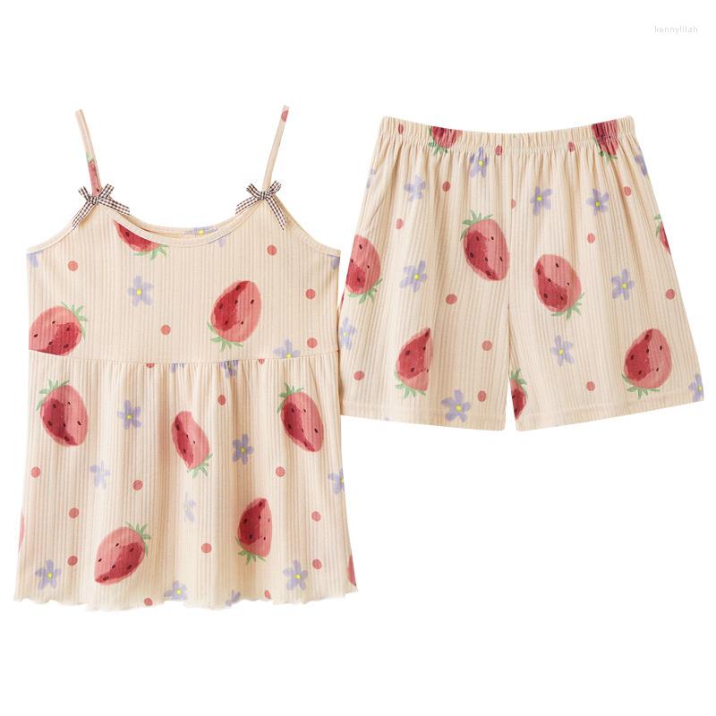 

Women's Sleepwear Lady Style Summer Set Sling Shorts Dee Sexy Pajama Cute Women's Home Wear Clothes Print Pyjamas