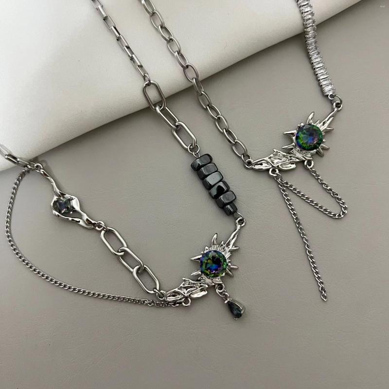 

Pendant Necklaces Kpop Fashion Irregular Metal Crystal Chain Necklace For Women Men Egirl Punk Y2k Jewelry Charm Statement Accessories
