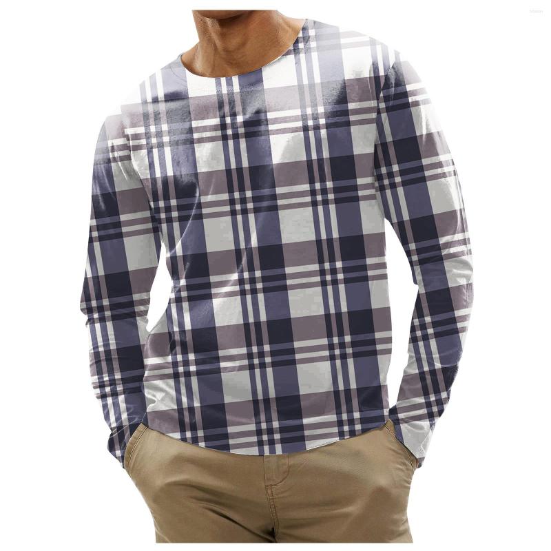

Men's T Shirts Fashion Men's T-shirt Casual Stripe Printed Long Sleeve O-neck Tops Blouse Male Elegant Sportswear Men Clothes, Green