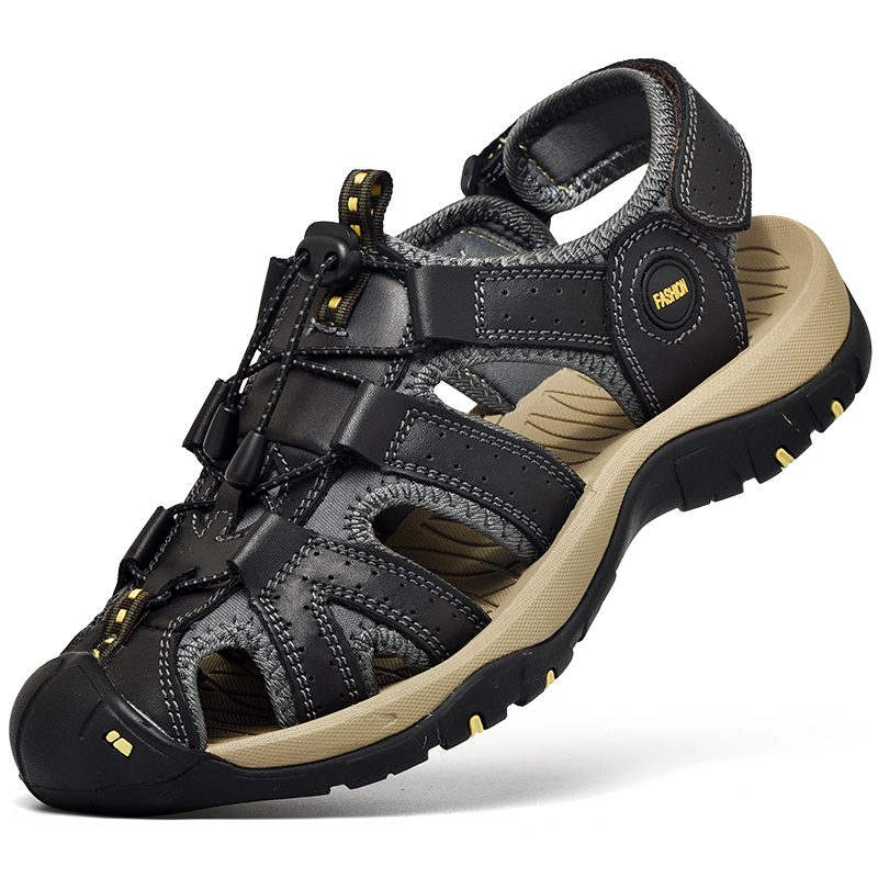

Sandals Summer Men Leather Sandals Fashion High Quality Water Beach Outdoor Non-slip Soft Comfortable Wear-resisting Non-slip Size38-48 230316, Blue