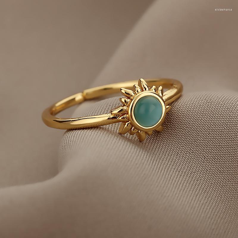 

Wedding Rings 2023 Niche Sun Opal Female Opening Adjustable Ring Can Give Gifts.