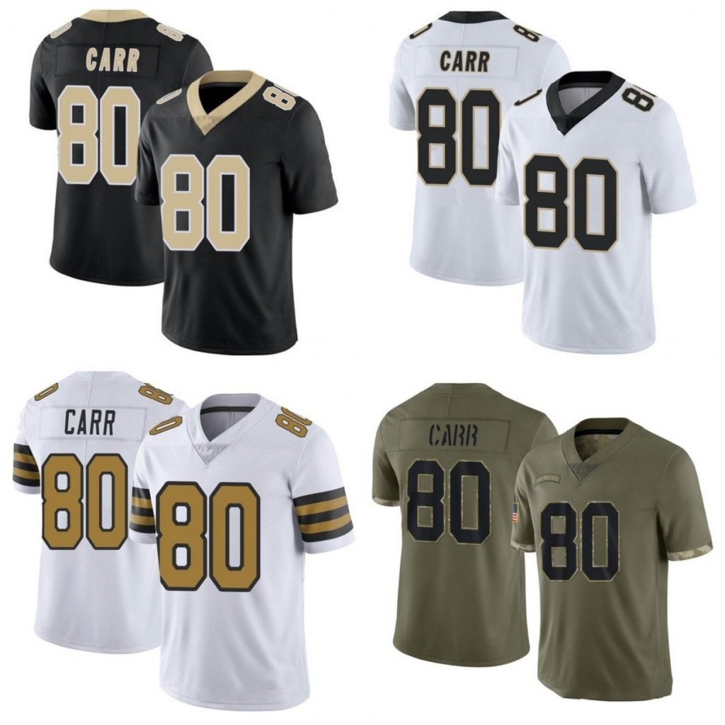 

80 Austin Carr New Football Orleanes Jerseys Saintes Alternate Black White Men Women Youth, As