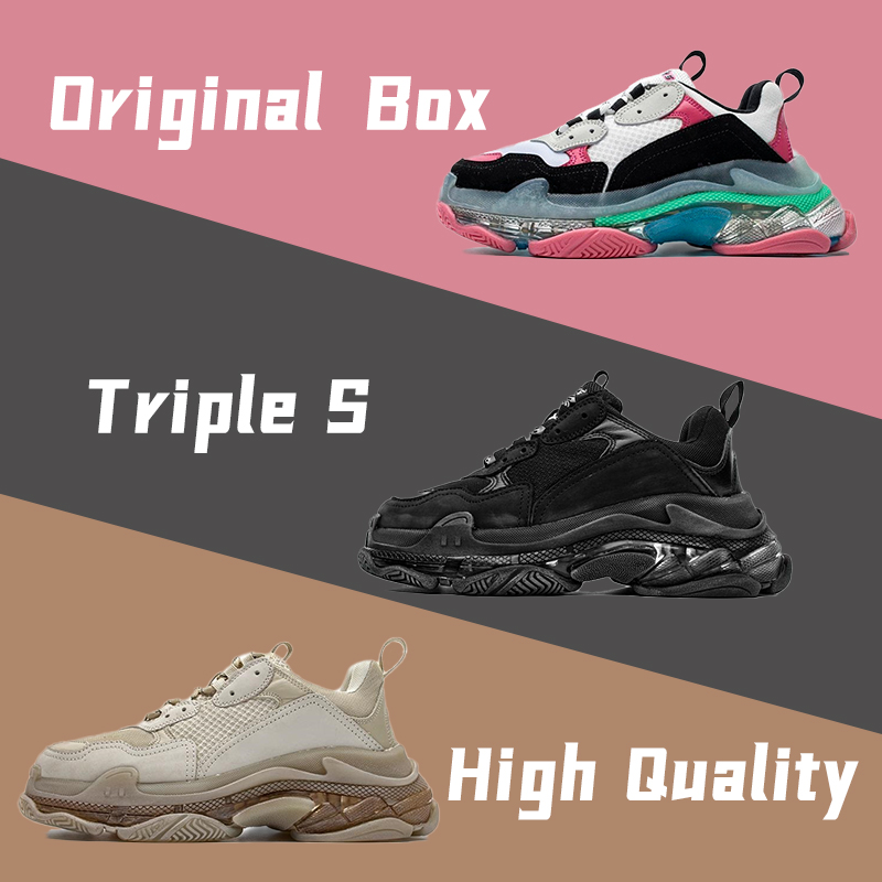 

triple s men women casual shoes luxury platform sneakers clear sole Black White Beige Teal Blue Bred Red Pink mens trainers Jogging Walking fashion