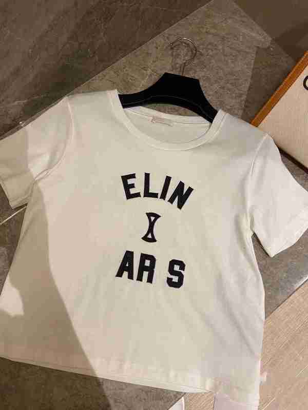

Women's T-Shirt designer 2023 Summer New Triumphal Arch Letter Embroidery Age Reducing Versatile Short Fit Sleeve Top T-shirt Women E5YC, White2
