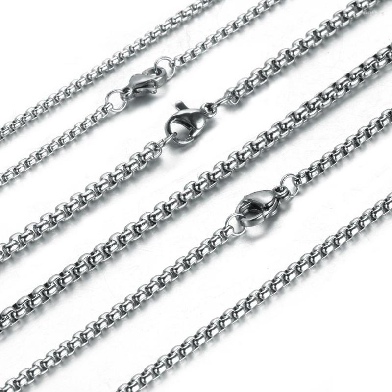 

Chains 5pcs/10pcs/20pcs Wholesale Price 2/3/4/5mm 316L Stainless Steel Silver Color Unisex Rolo Box Chain Necklace DIY Jewelry