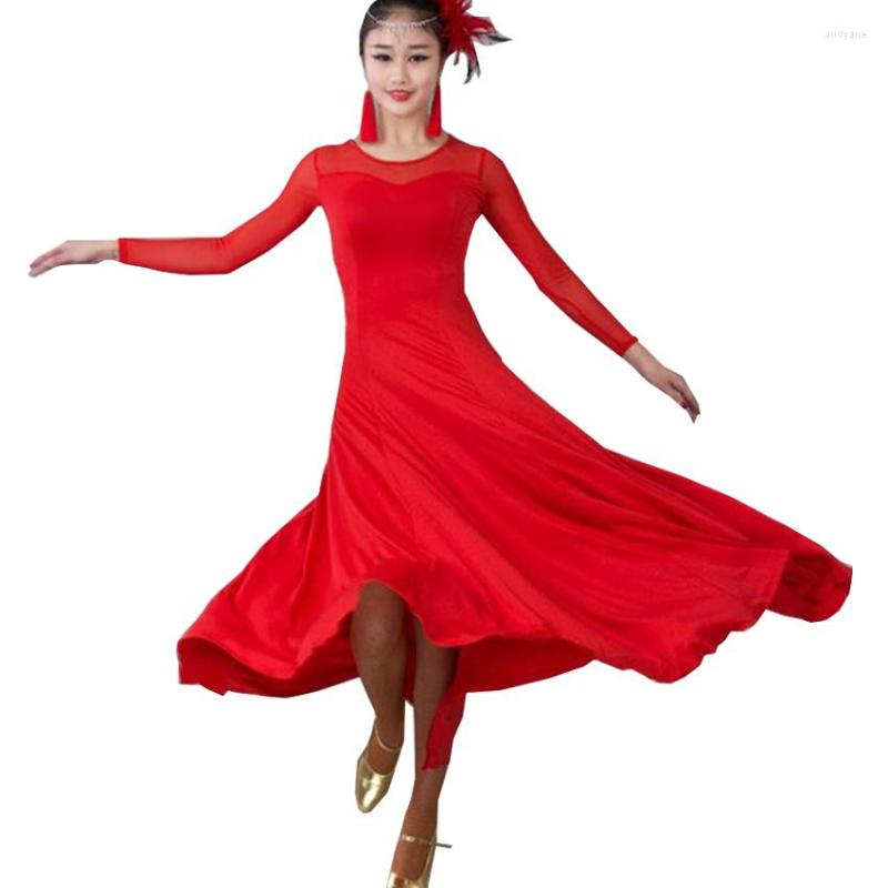 

Stage Wear Lady Ballroom Dancing Dress Modern Dance Competition Costume Women Waltz Tango Foxtrot Quickstep Dresses, Black