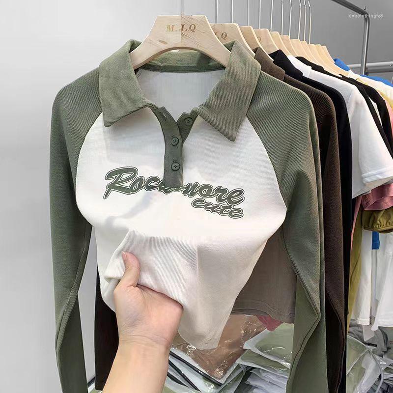 

Women's Polos Short Sleeve Tees Lapel Top T-shirt Women's Casual Fashion Stripe V-Neck Pullover Embroidery Summer Clothes, Green