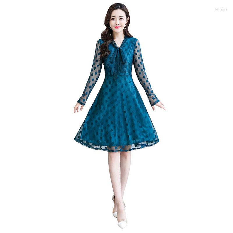 

Casual Dresses Elegant Fashion Lace Women Dress 2023 Spring Summer Temperament V-Neck Solid Color Slim Net Yarn NBH90, Pinkshort sleeve