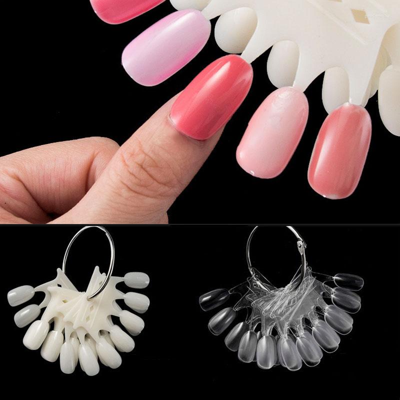 

False Nails 50Pcs Crown Nail Art Tips Display Fake Color Palette Card Practice Acrylic For UV Gel Polish Tool, Transparent