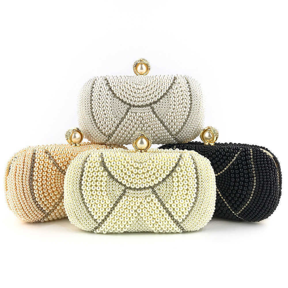 

Hengmei handmade banquet dress bag with pearl 230317, White