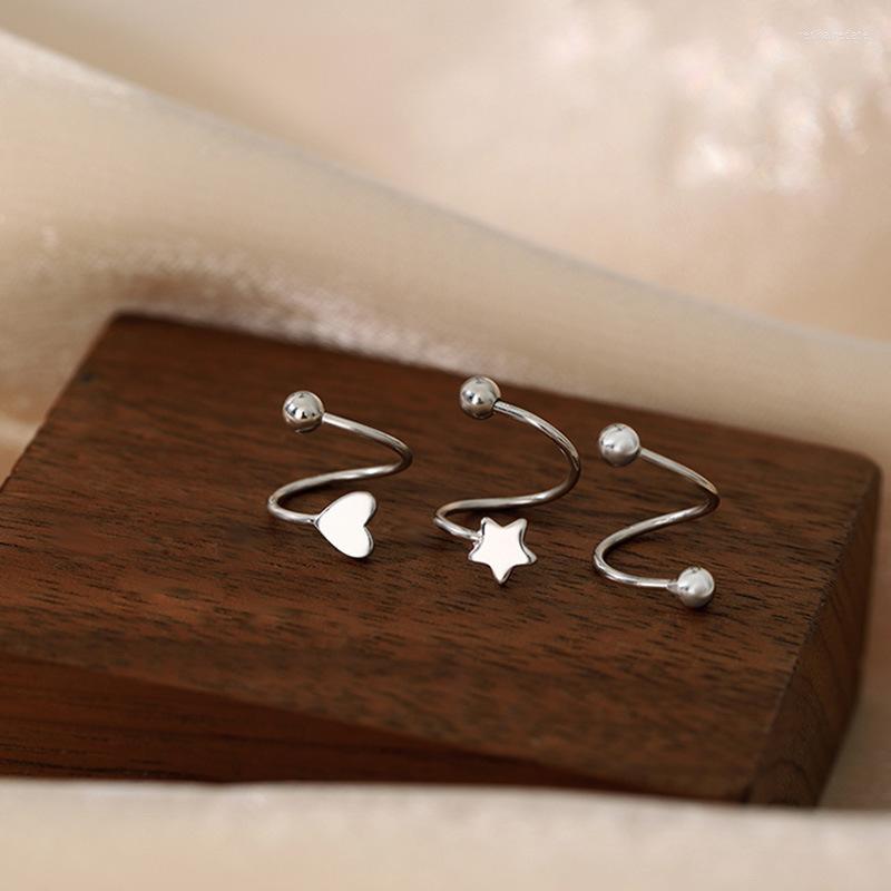 

Stud Earrings 925 Sterling Silver Color Hypoallergenic Love Fashion Twisted Women's Star Jewelry