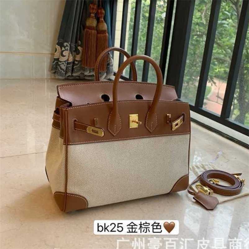 

Designer Bag Birkins Handbags Canvas Top Leather 25 Leather Women's One Shoulder Handbag Women's Versatile Commuter 0WYL zc, Sky blue