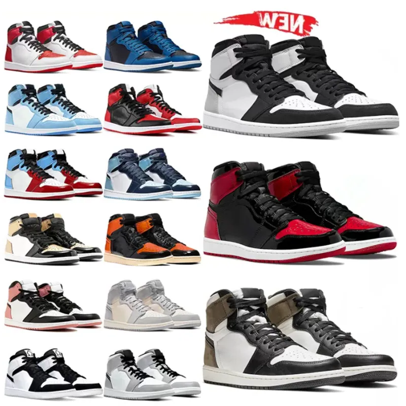 

2023 OG men women High 1s Basketball Shoes Chicago Lost Found Gorge Green Stage Haze Diamond Dark Mocha Patent Bred Panda University Blue jumpman 1 retro mens trainer, 029