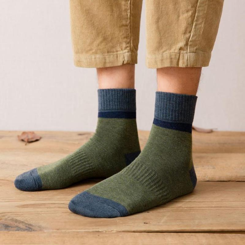 

Men's Socks 3pairs Cotton Fashion Colorful Stripe Harajuku Four Seasons Casual Men Size 39-43 Funny SocksMen's, Black