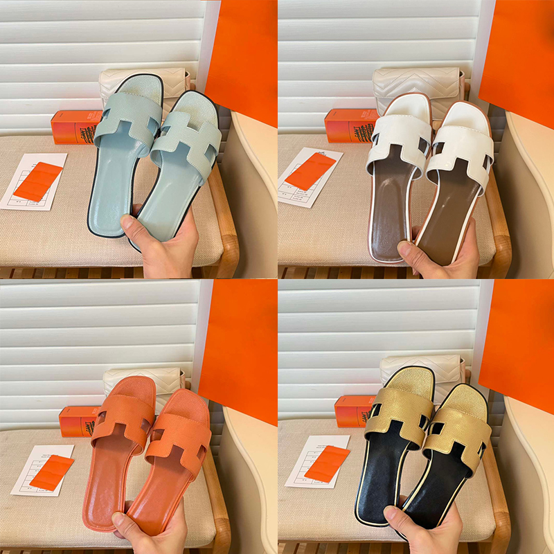 

Leather Style oran Women Men Summer Slippers Sandals Designer Luxury Female Flat Sexy Female Outside Woman Wear 100 Matching Indoor Herma Comfortable Shoe Size 35-43, #10