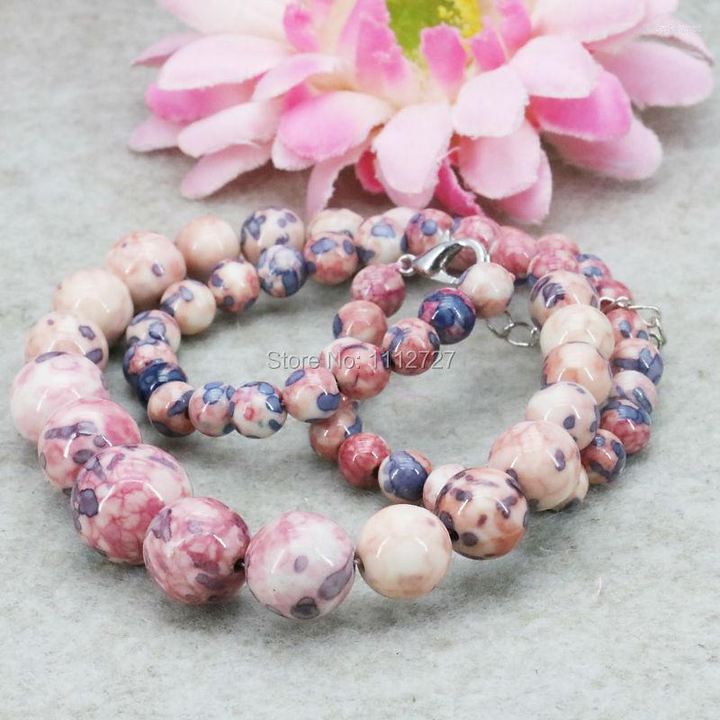 

Chains Ornaments Elegant Tower Necklace Chain For Women Girls Riverstone Rain Rainbow Semi-precious Stones 18inch Jewelry Making 6-14mm