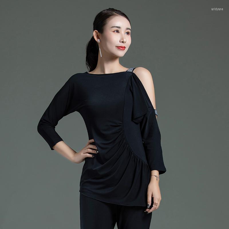 

Stage Wear Latin Dance Costume For Adult Ballroom Practice Salsa Tops Tango Dancer Outfit Designer Clothes DL7188, Only tops