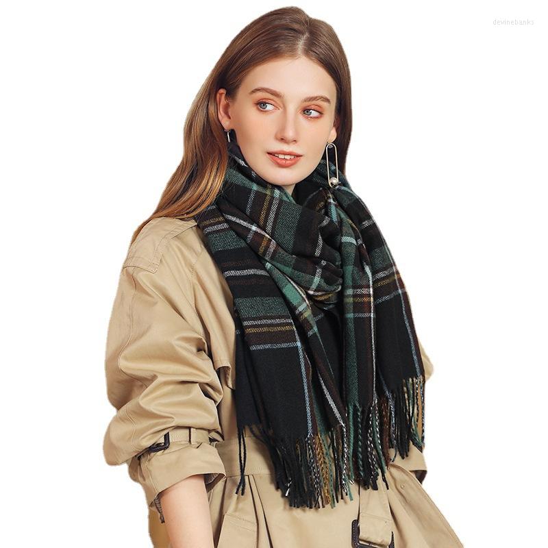 

Scarves Red Plaid Women Cashmere Scarf Korean Style Fashion For Winter Warmer Hijab Large Pashmina Shawls Long Wraps