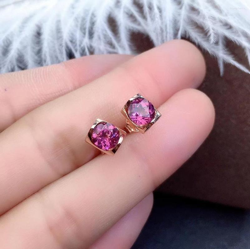 

Stud Earrings Garnet Earring Natural And Real 925 Sterling Silver Fine Jewelry