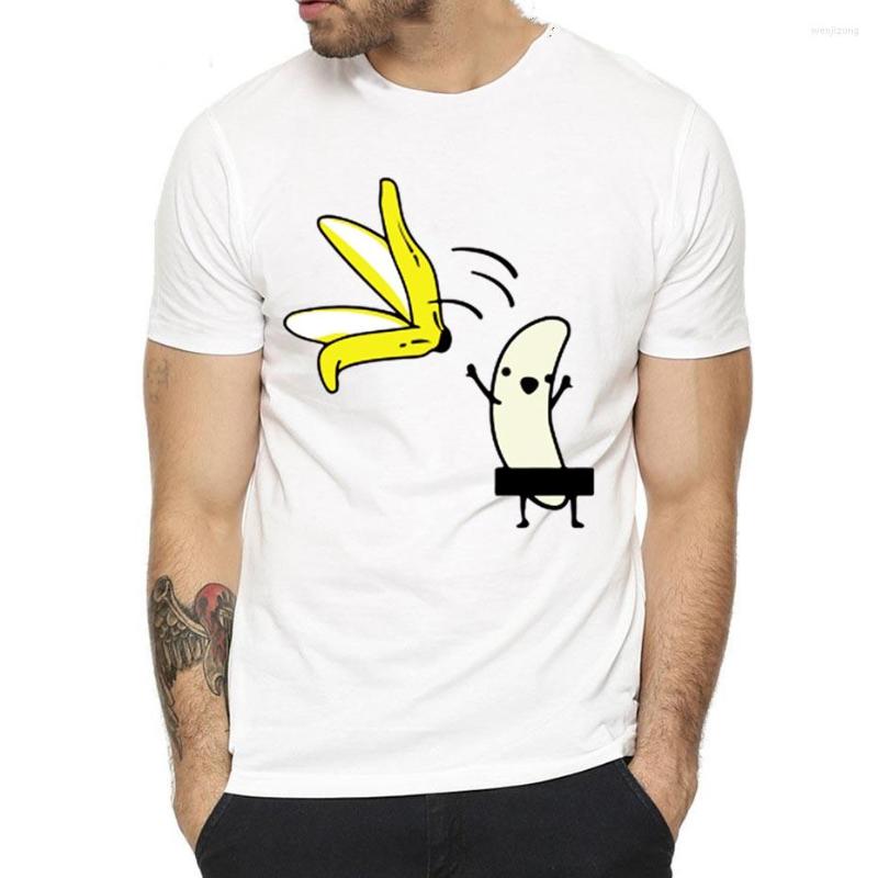 

Men' T Shirts Shirt Banana Disrobe Funny Design Print T-shirts Unisex Summer Humor Joke Hipster TShirt White Casual Top Tee Streetwear, Bt